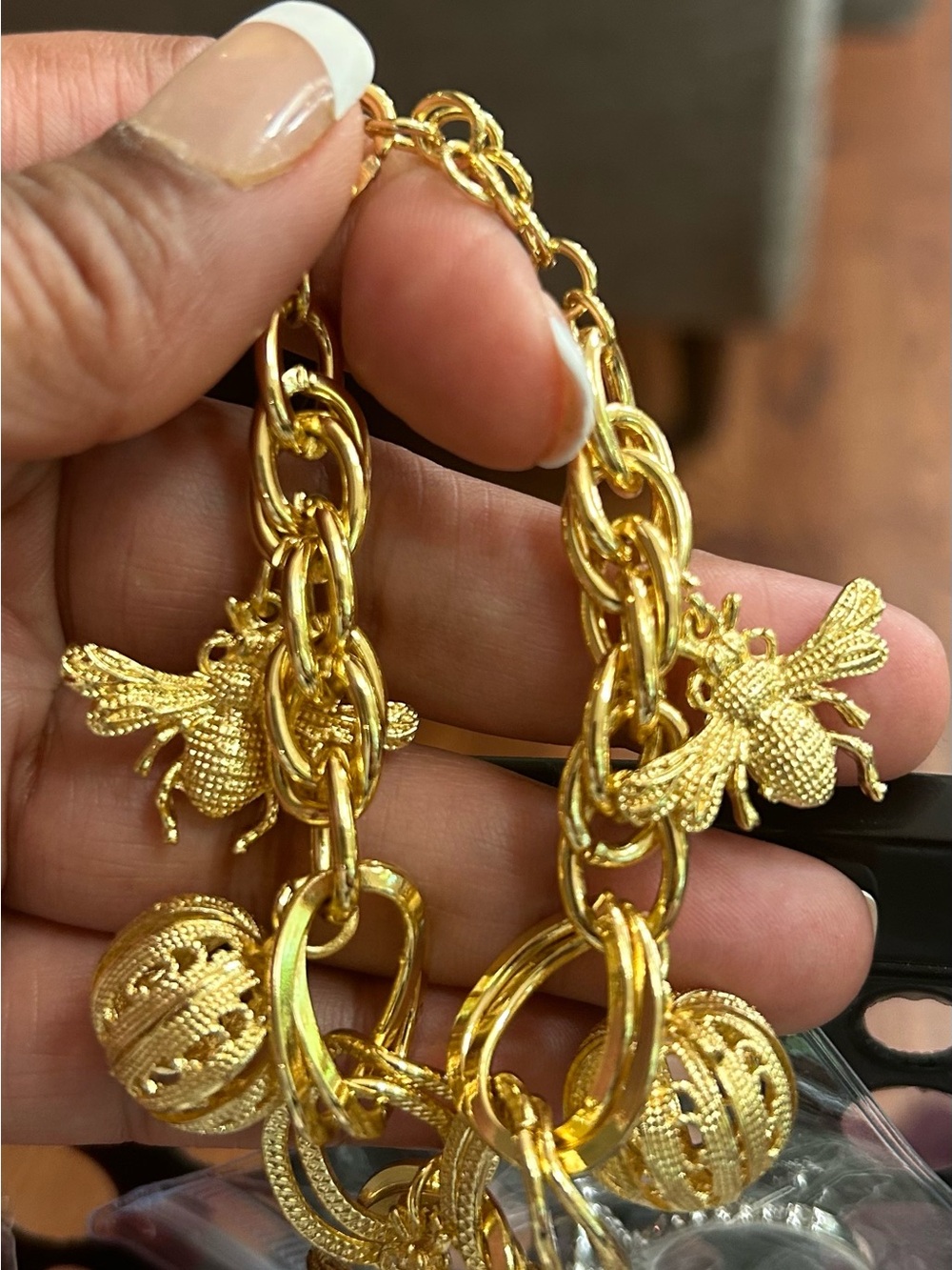Gold-Tone Bee Charm Bracelet - Women Jewelry